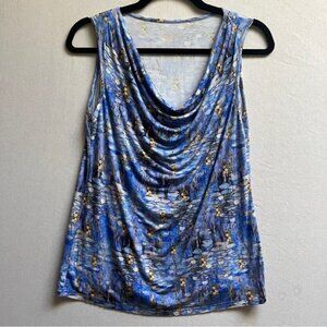 Blue Sky Bamboo Lycra Sleeveless Printed Top Sz S